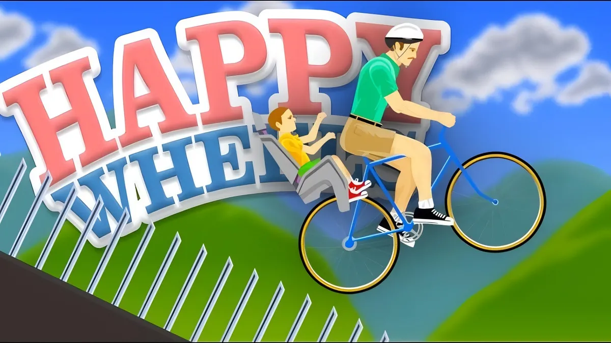 Happy Wheels gameplay screenshot and banner